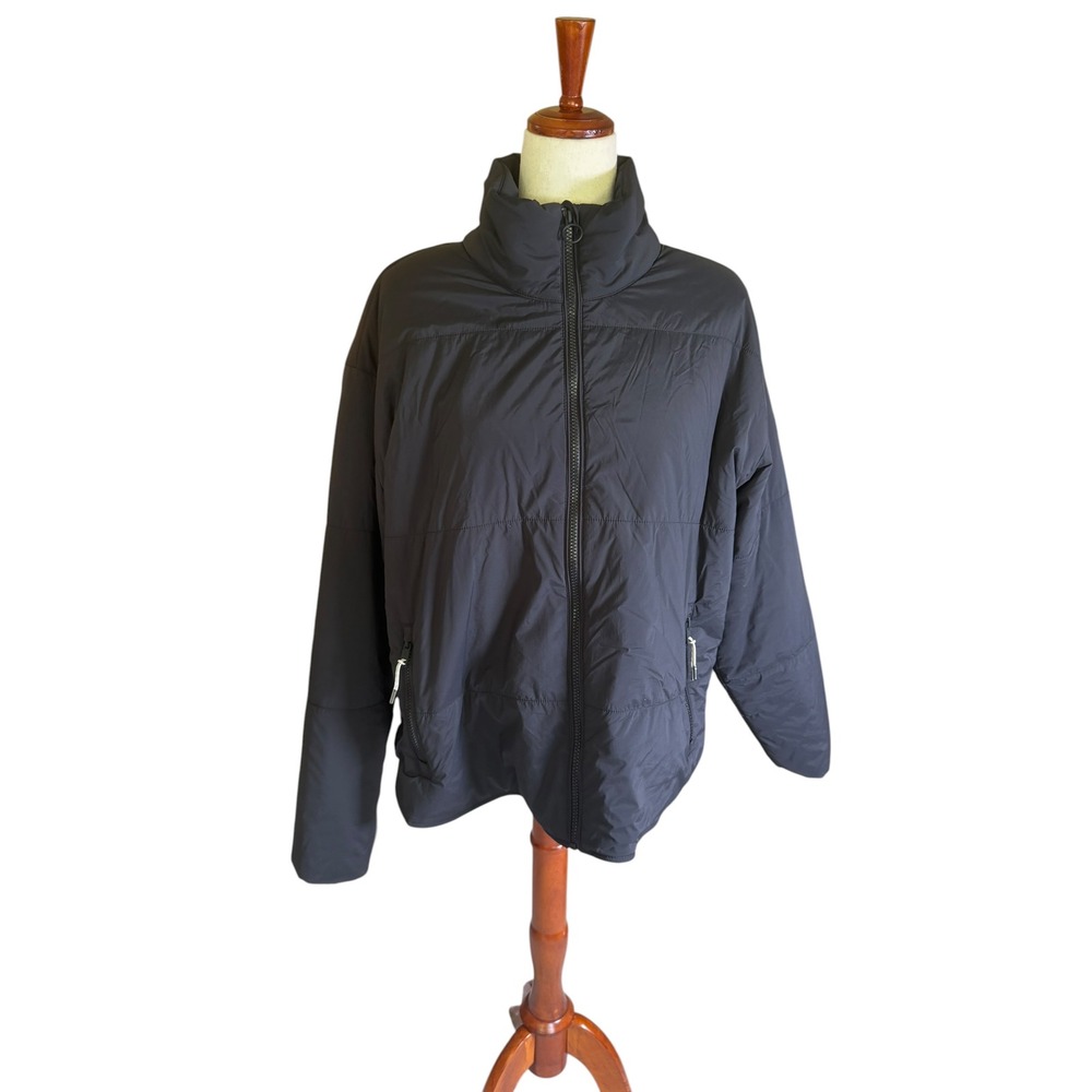 Vuori Canyon Insulated Jacket Black Puffer Full Zip Funnel Neck Womens XL
